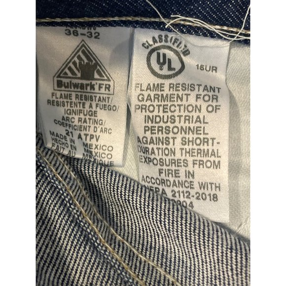 Mens BULLWARK FR Flame Resistant Denim Jeans sz 36/32 PEJ4DW6 - Picture 5 of 5